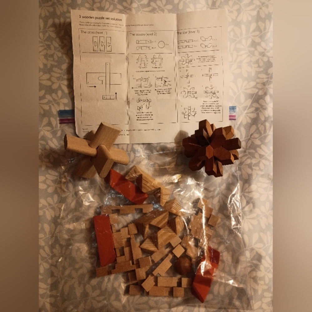 Wooden Brain Teaser Puzzles Set